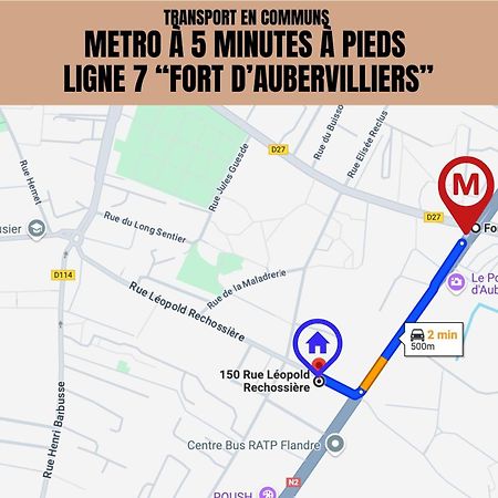 Le Michigan - 10Mn From Paris - Metro Ligne 7 Daire Aubervilliers Dış mekan fotoğraf